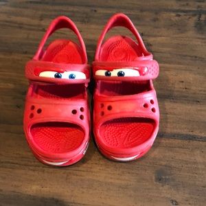 Toddler boys lightning McQueen crocs sandals
